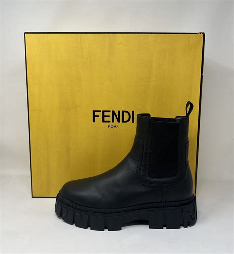 fendi force leather chelsea boots|Fendi leather boots.